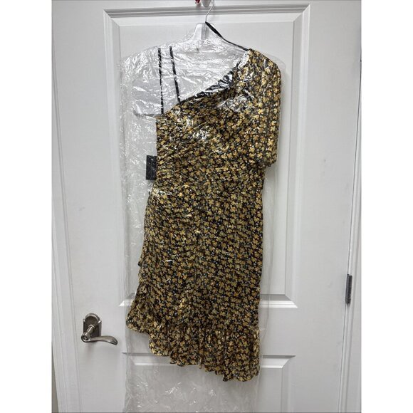 New Mac Duggal Size 4 Floral 26905 One Shoulder Ruffle Ruched Cocktail Dress NWT - Picture 8 of 15